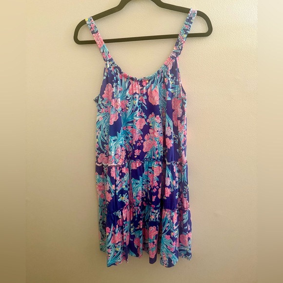 Lilly Pulitzer Blue and Pink Floral Dress - Picture 2 of 6